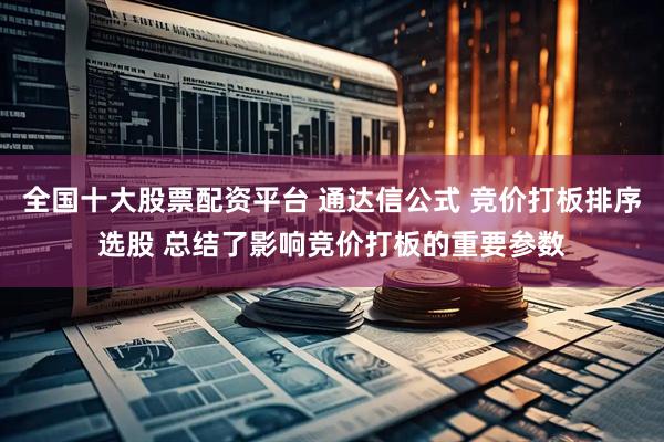 全国十大股票配资平台 通达信公式 竞价打板排序选股 总结了影响竞价打板的重要参数